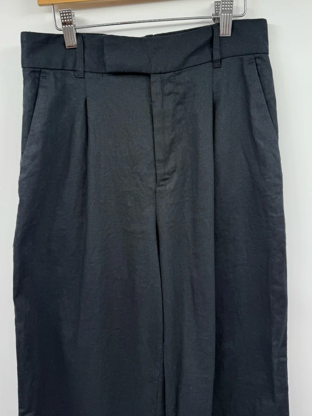Banana Republic Wide-Leg Linen Blend High-Rise SZ 2 Pleated Pants Capsule Career